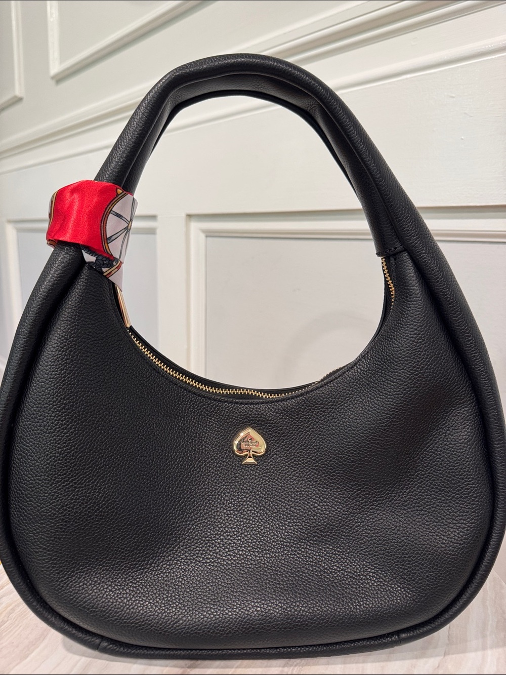 Kate Spade Bag Kayla Crescent Black Leather Shoulder Bag - Picture 5 of 17